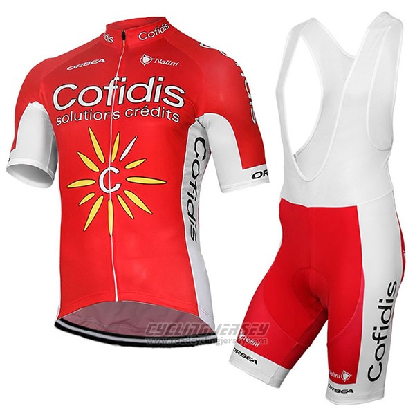 2017 Cycling Jersey Cofidis Red Short Sleeve and Bib Short